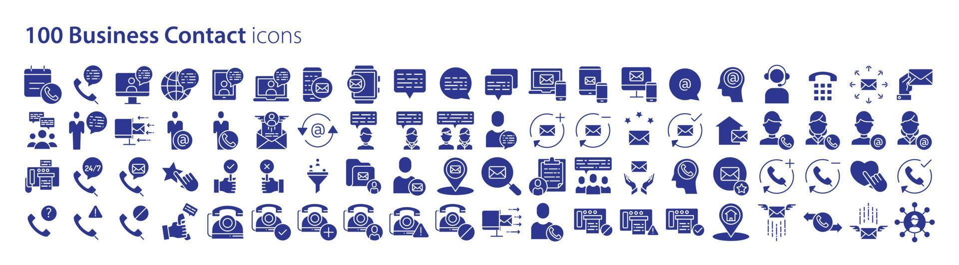 colección de íconos relacionados con la información de contacto comercial, incluidos íconos como chat telefónico, correo electrónico, soporte, contactos y más. ilustraciones vectoriales, píxeles perfectos vector