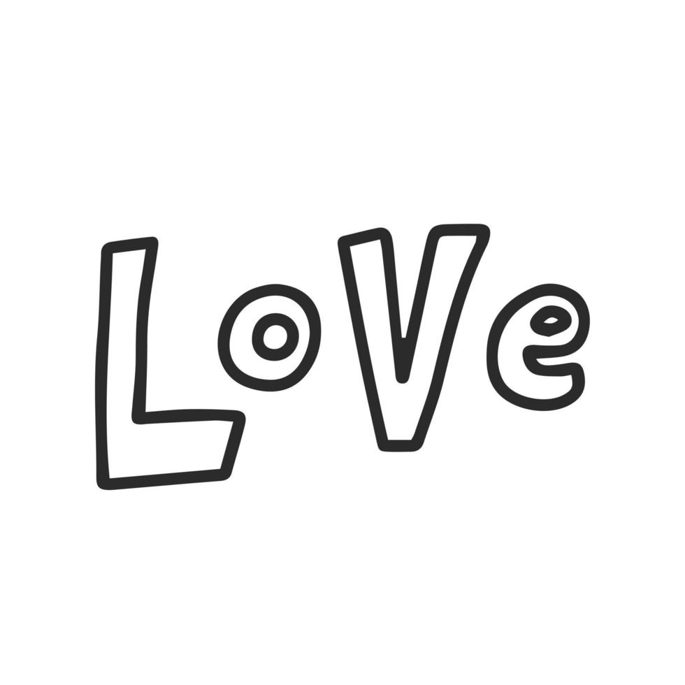 letras de garabatos de amor vector