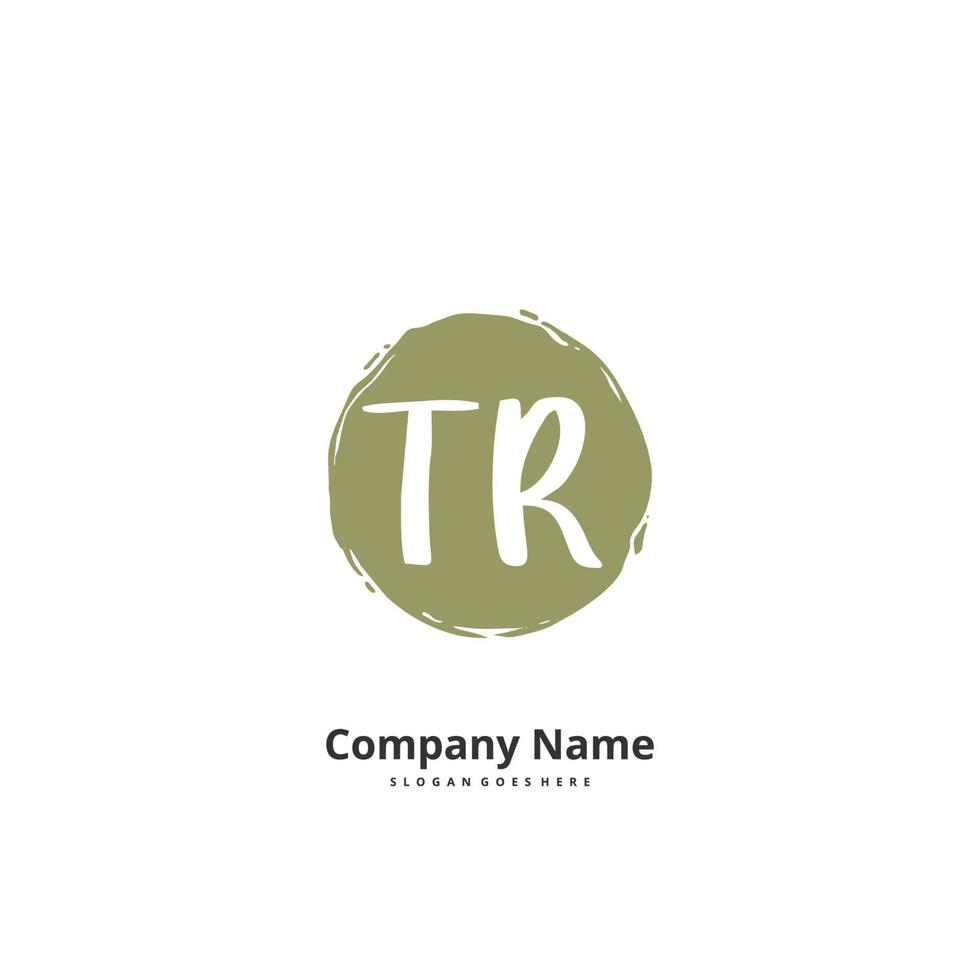 TR Initial handwriting and signature logo design with circle. Beautiful design handwritten logo for fashion, team, wedding, luxury logo. vector