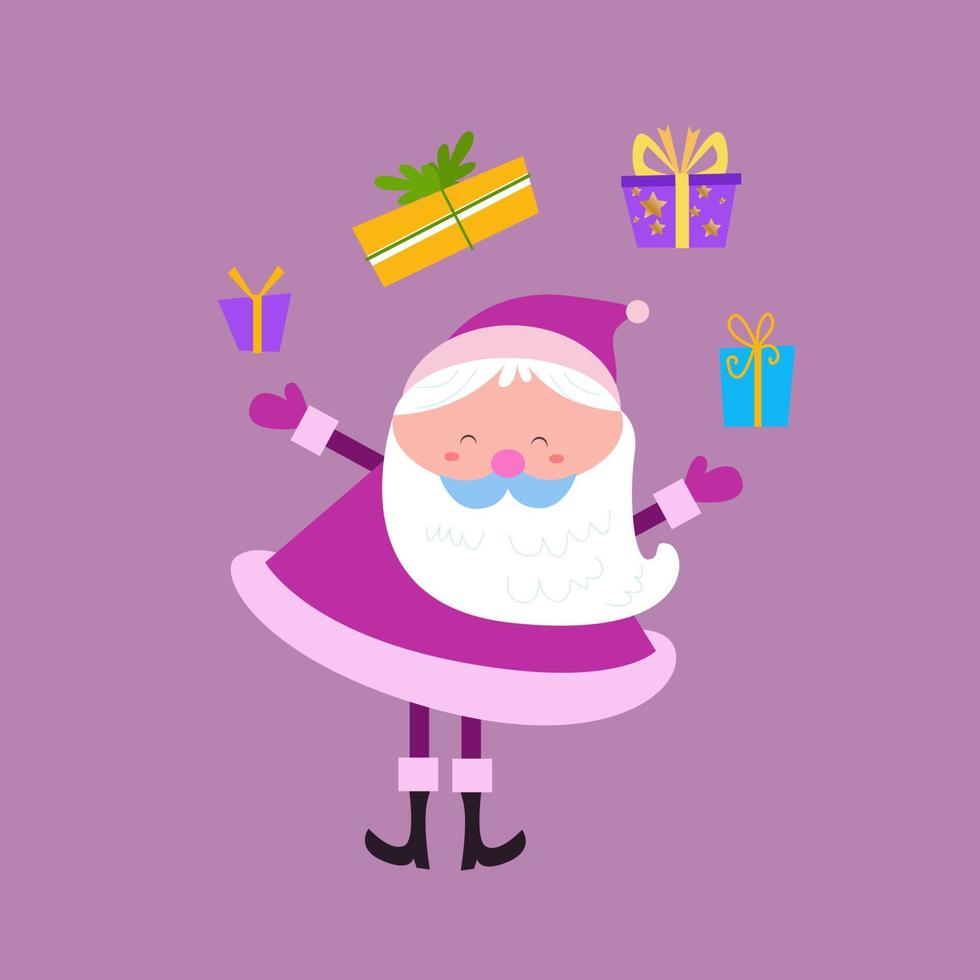 Cute santa claus character collection vector