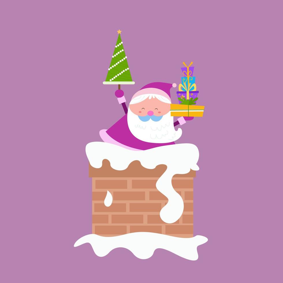 Cute santa claus character collection vector