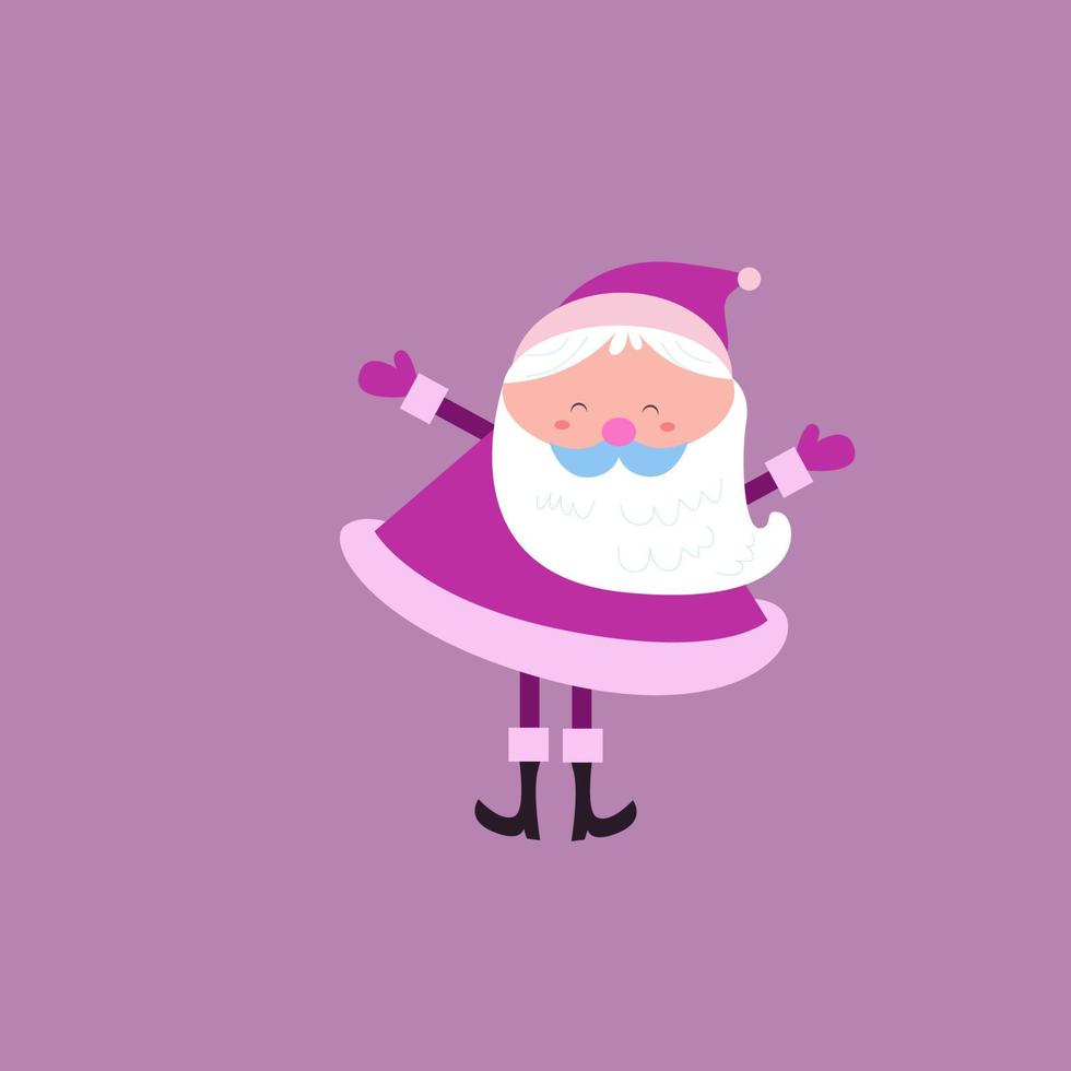 linda colección de personajes de santa claus vector