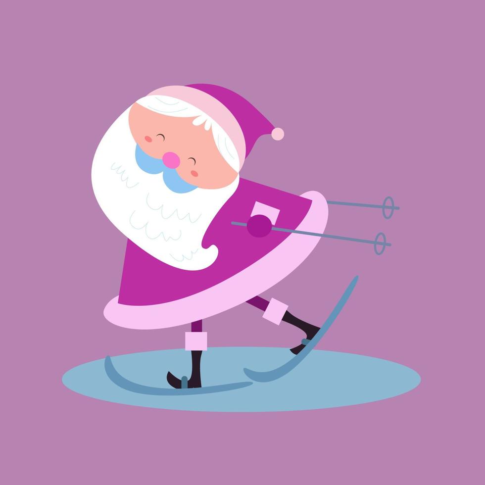 Cute santa claus character collection vector