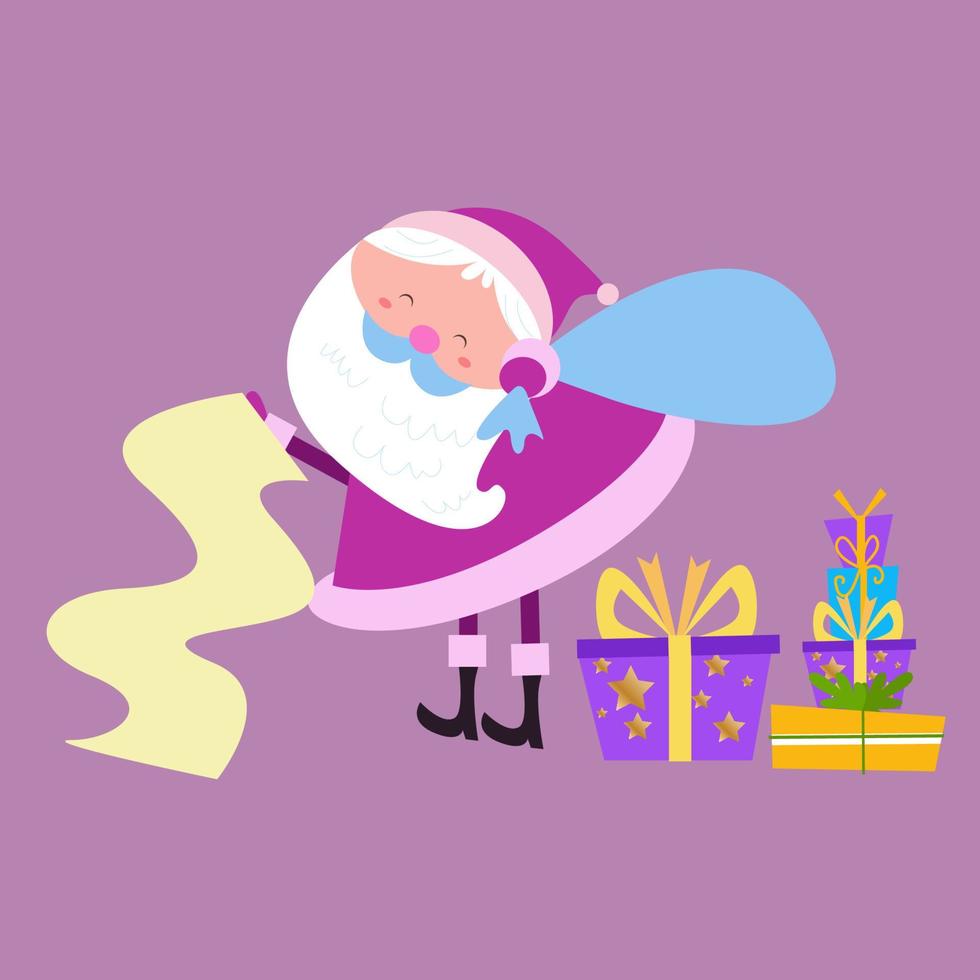 Cute santa claus character collection vector