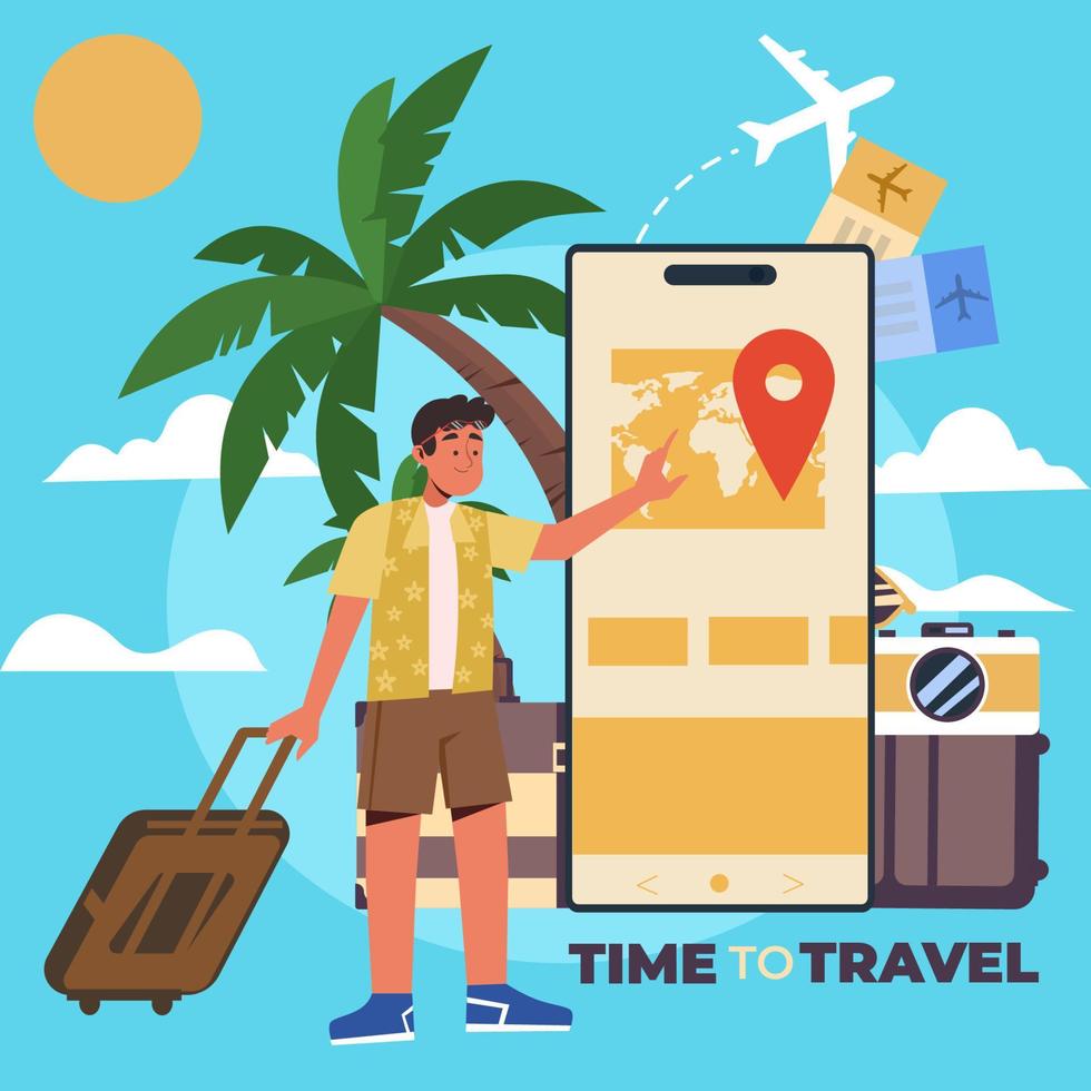 Traveling and holiday background vector