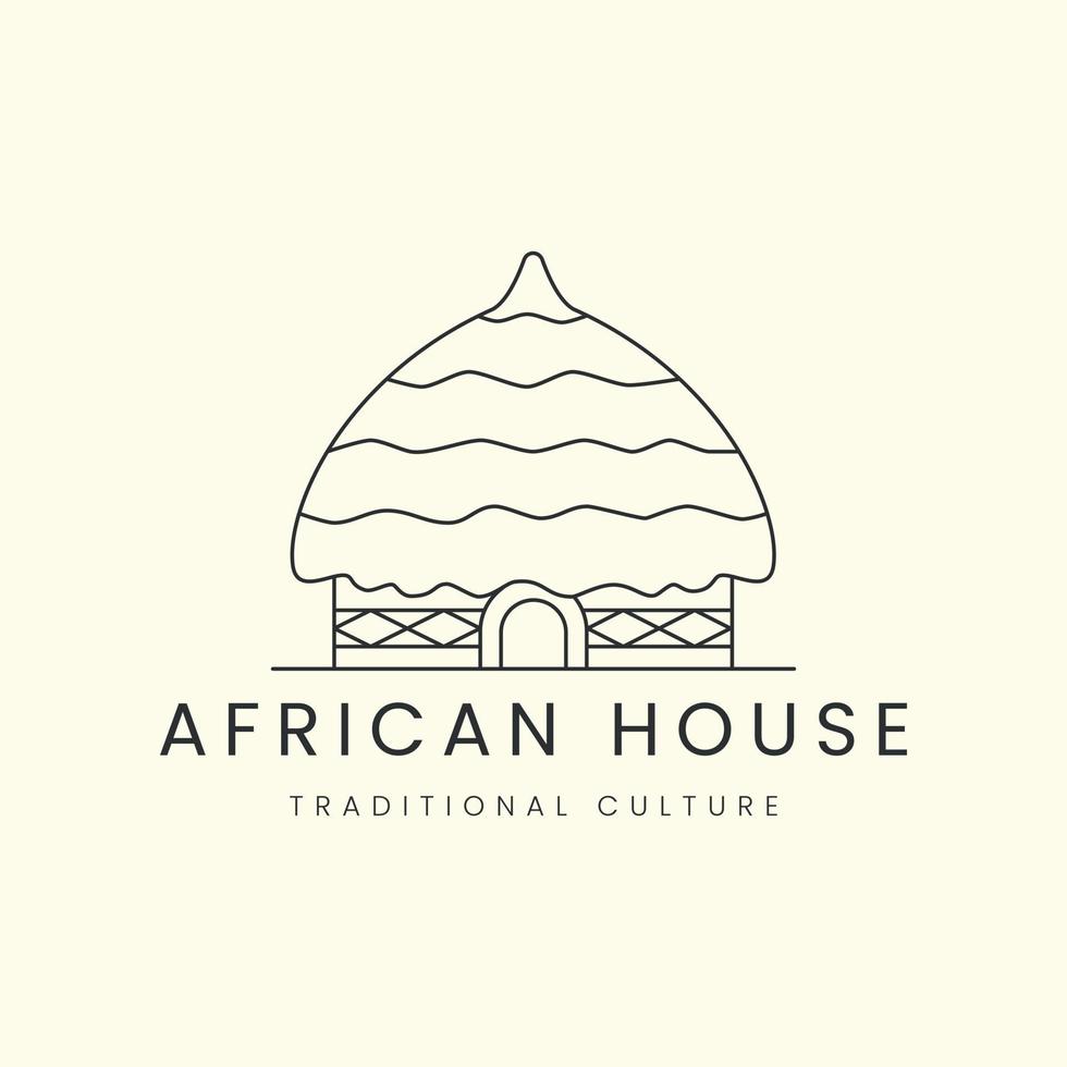 traditional-african-house-with-line-art-style-logo-vector-illustration