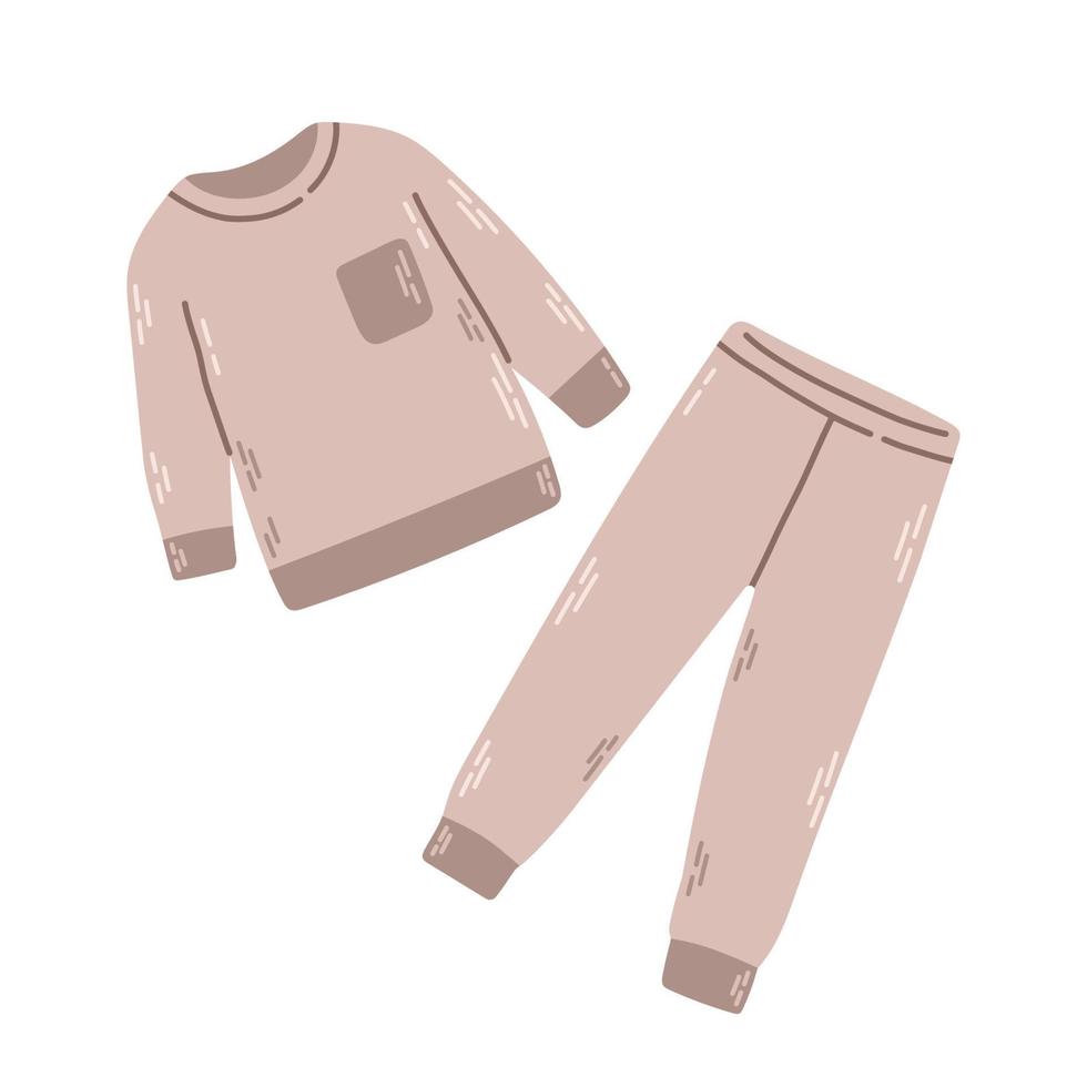 ropa de dormir para niños pijama, camisón, traje de dormir, ilustración vectorial aislada eps 10 vector