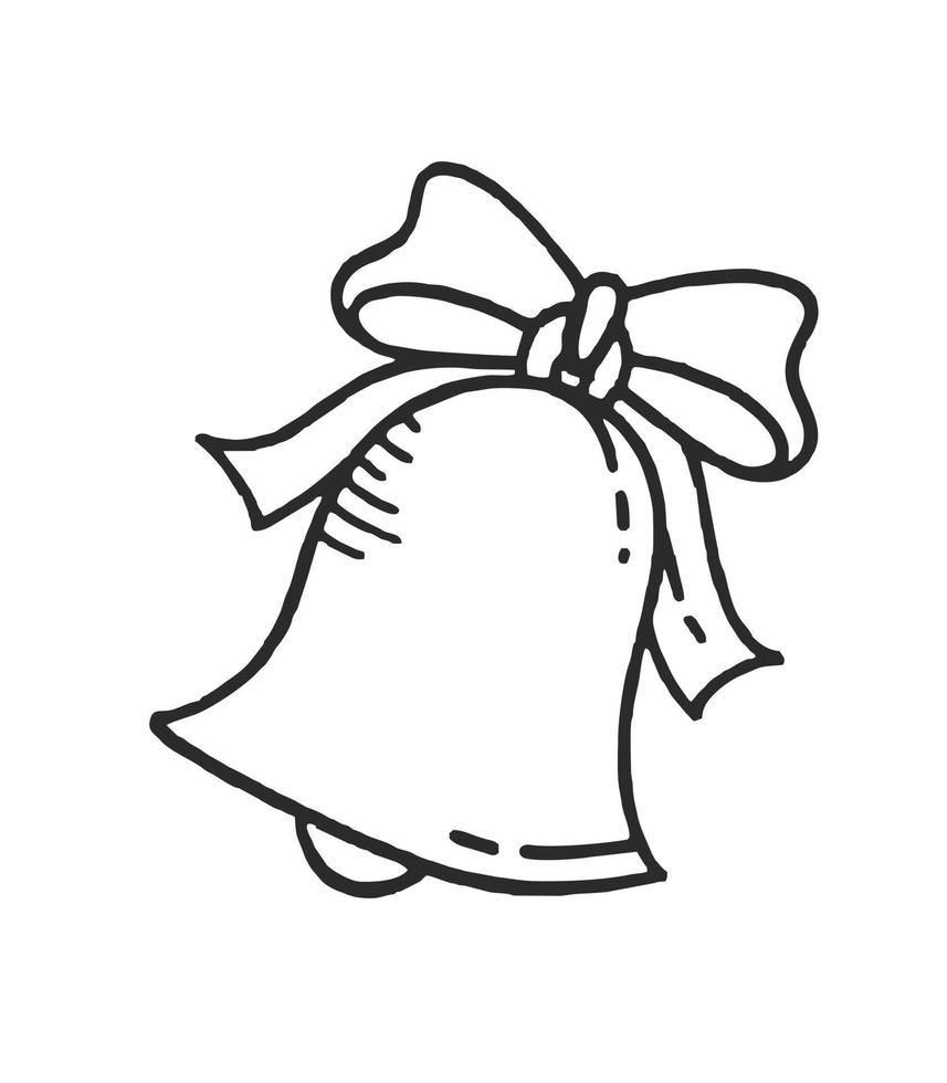 Bell Vector Illustration Doodle Isolated on White Background Christmas Concept