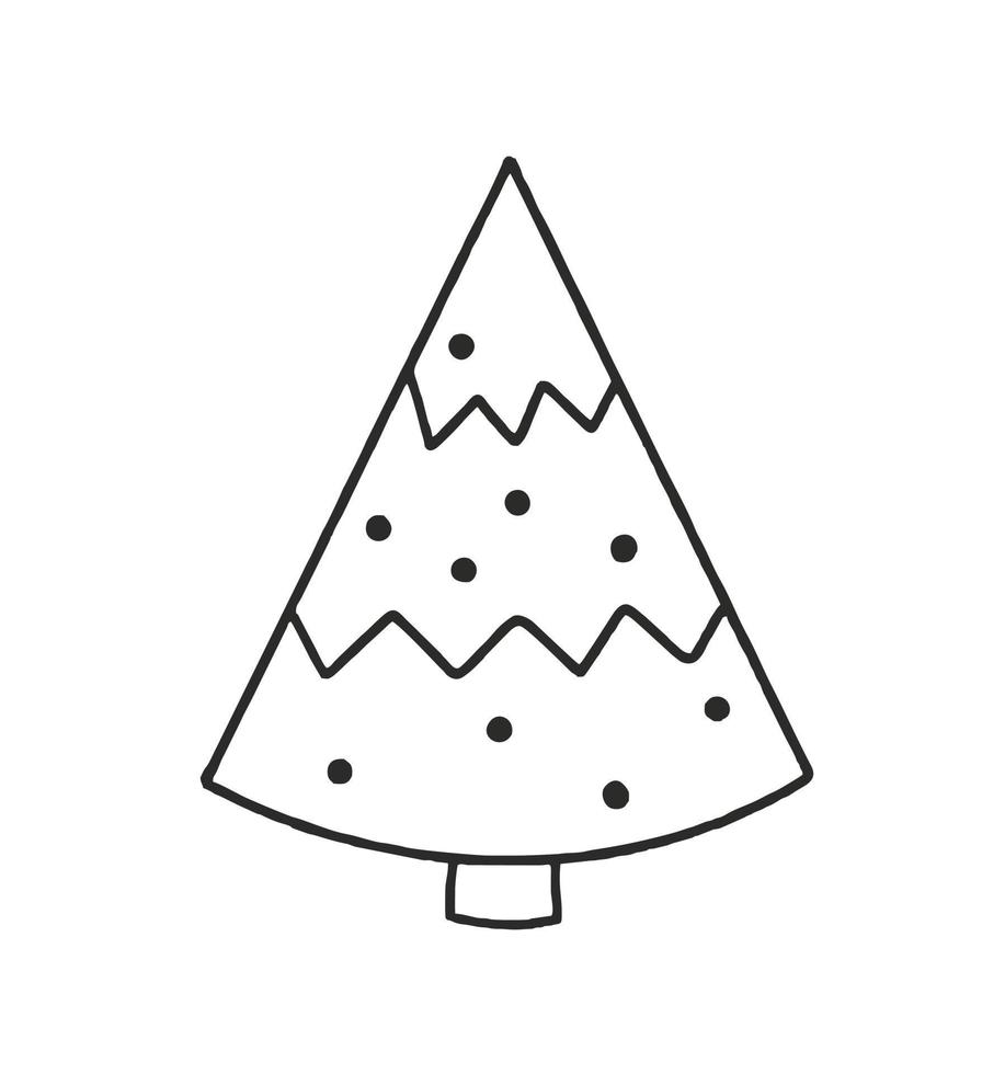 abeto, vector, árbol de navidad, ilustración, garabato, aislado, blanco, plano de fondo, concepto, de, navidad, y, santa vector