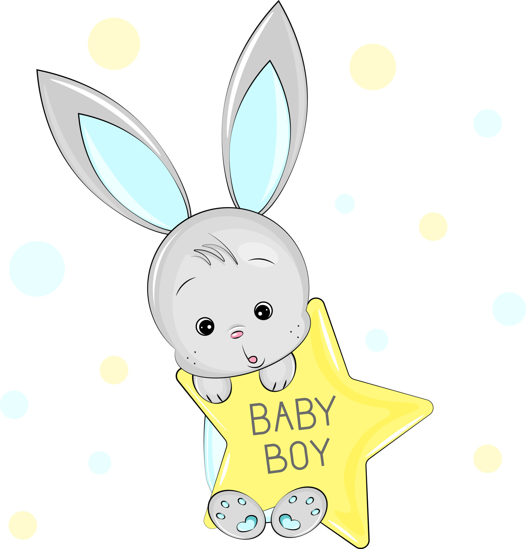 cute bunny boy with star 12955577 Vector Art at Vecteezy