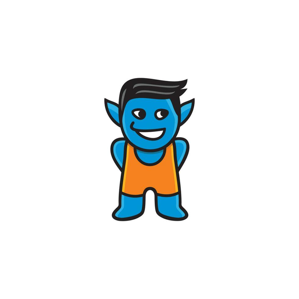 Blue Boy illustration mascot design vector