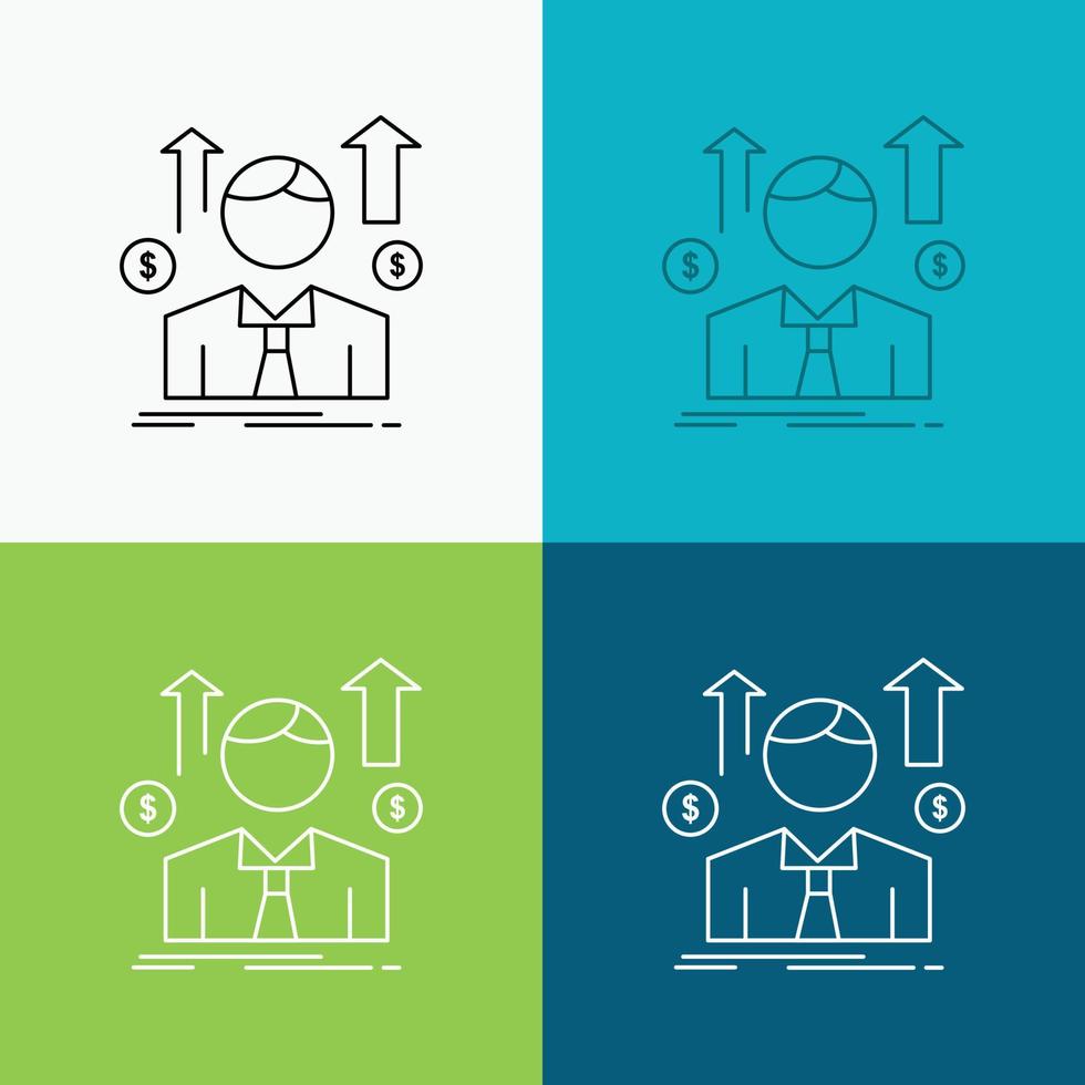 Business. man. avatar. employee. sales man Icon Over Various Background. Line style design. designed for web and app. Eps 10 vector illustration