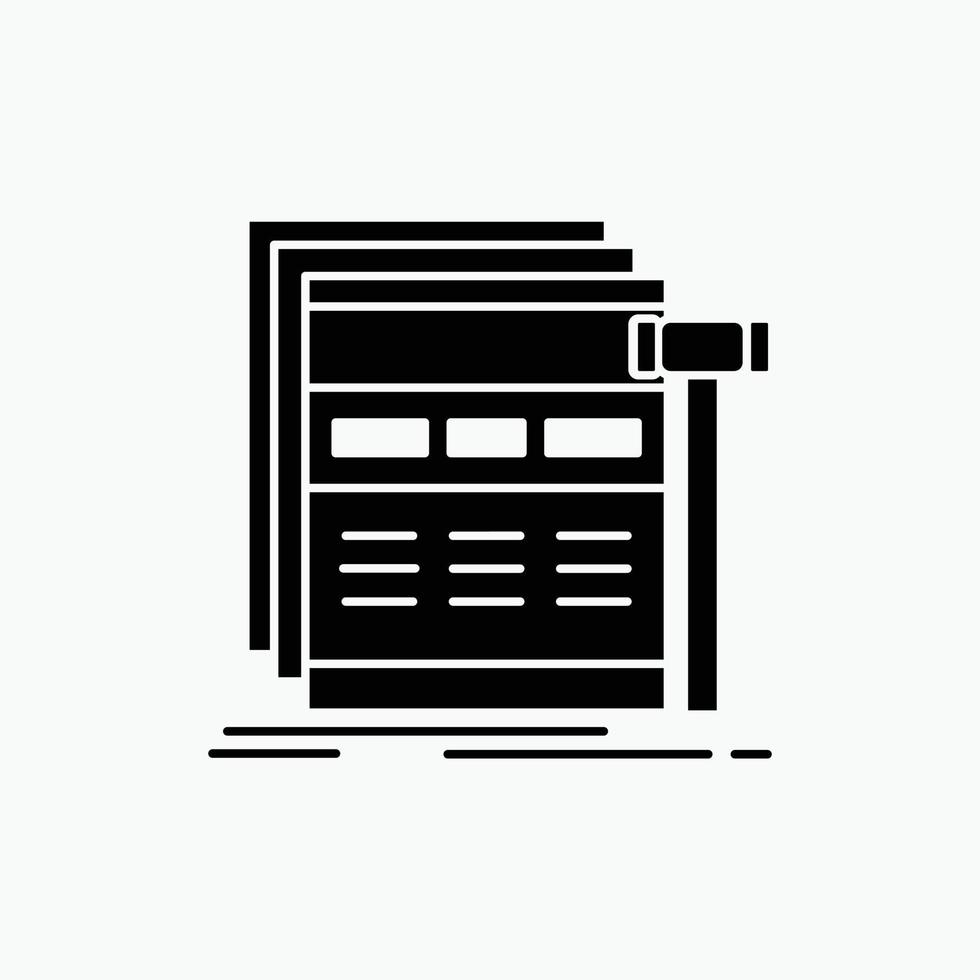 Internet. page. web. webpage. wireframe Glyph Icon. Vector isolated illustration