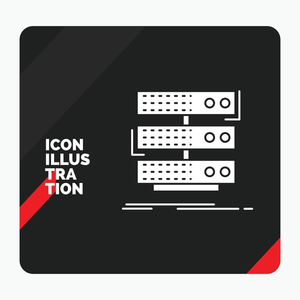 Red and Black Creative presentation Background for server. storage. rack. database. data Glyph Icon vector