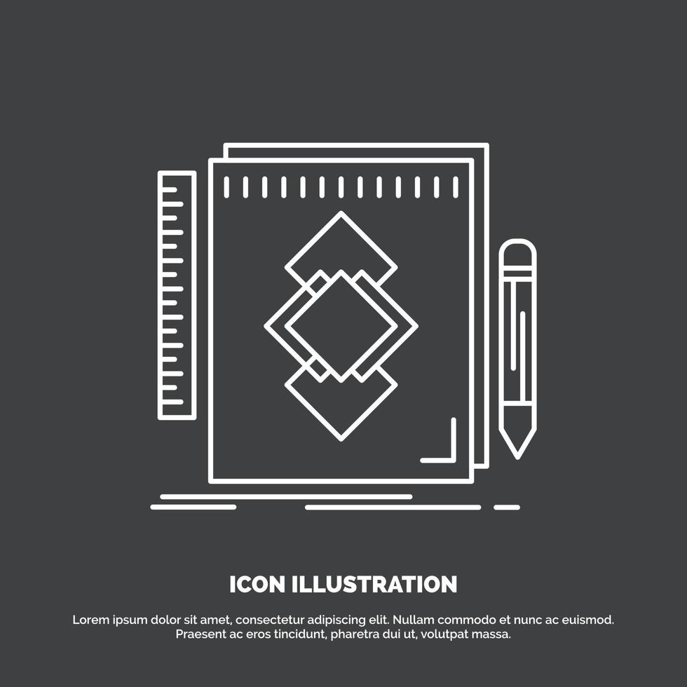 design. Tool. identity. draw. development Icon. Line vector symbol for UI and UX. website or mobile application