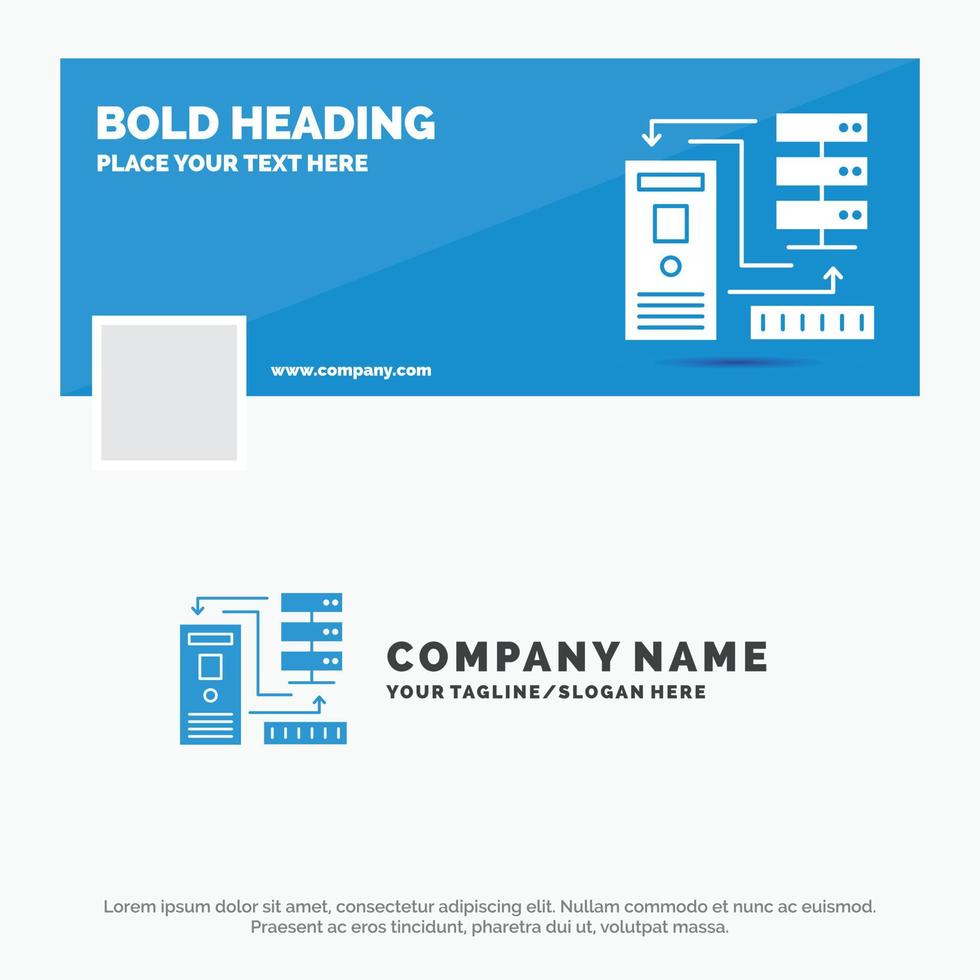Blue Business Logo Template for Combination. data. database. electronic. information. Facebook Timeline Banner Design. vector web banner background illustration