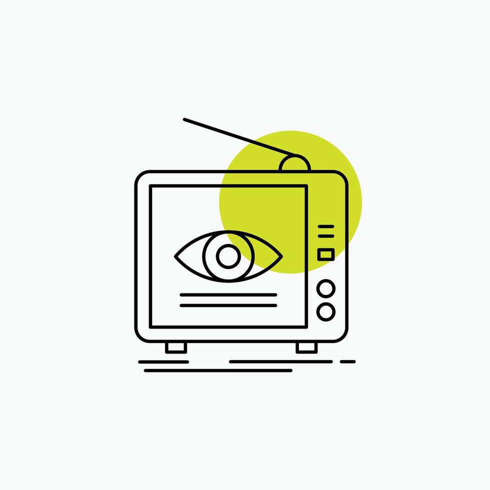 Ad. broadcast. marketing. television. tv Line Icon vector