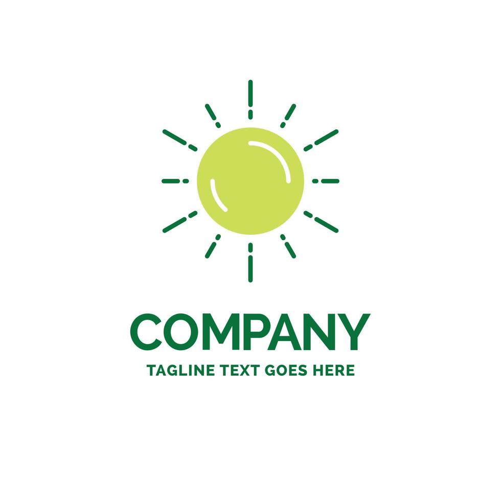 sun. space. planet. astronomy. weather Flat Business Logo template. Creative Green Brand Name Design. vector