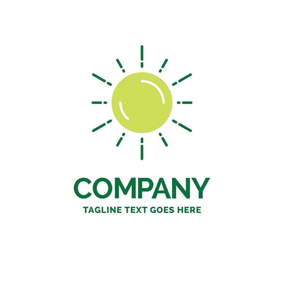 sun. space. planet. astronomy. weather Flat Business Logo template. Creative Green Brand Name Design. vector