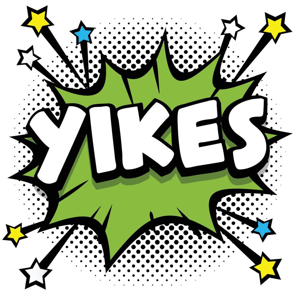 yikes Pop art comic speech bubbles book sound effects vector