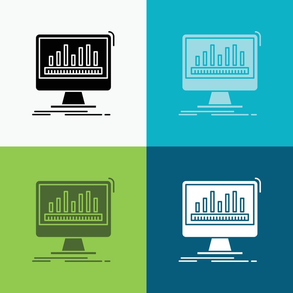 analytics. processing. dashboard. data. stats Icon Over Various Background. glyph style design. designed for web and app. Eps 10 vector illustration