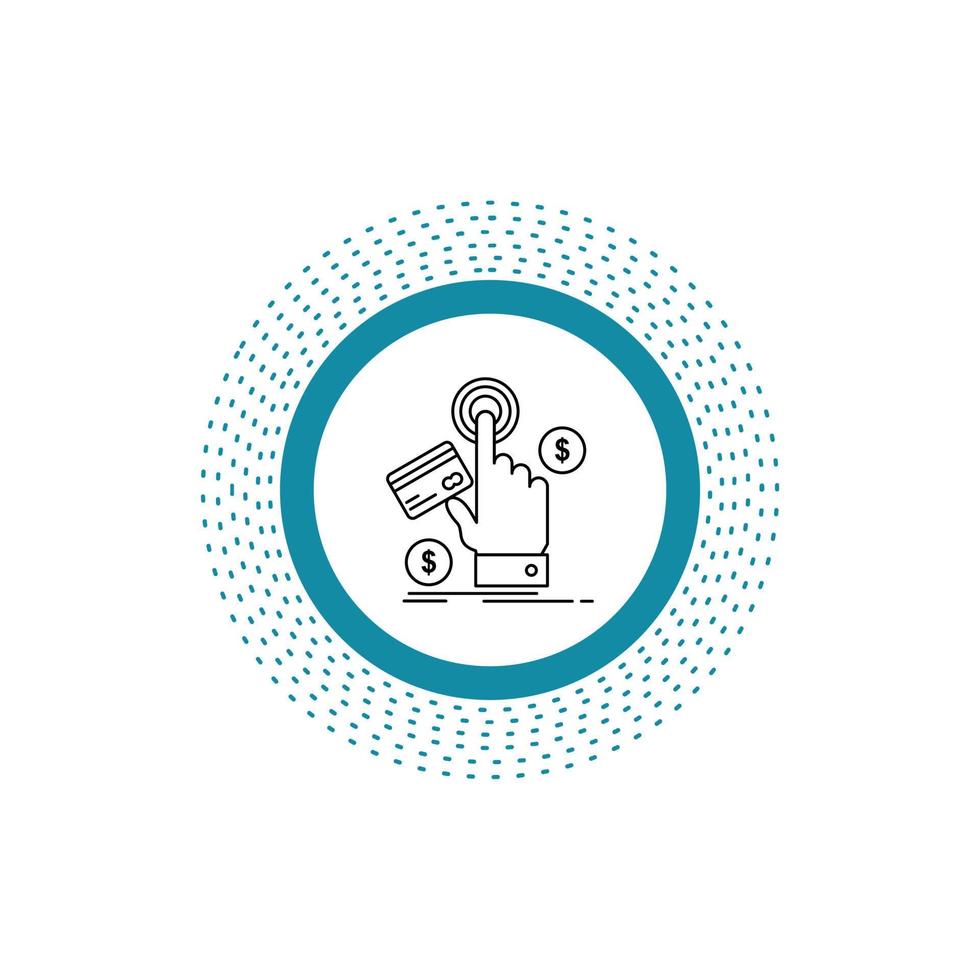ppc. Click. pay. payment. web Line Icon. Vector isolated illustration