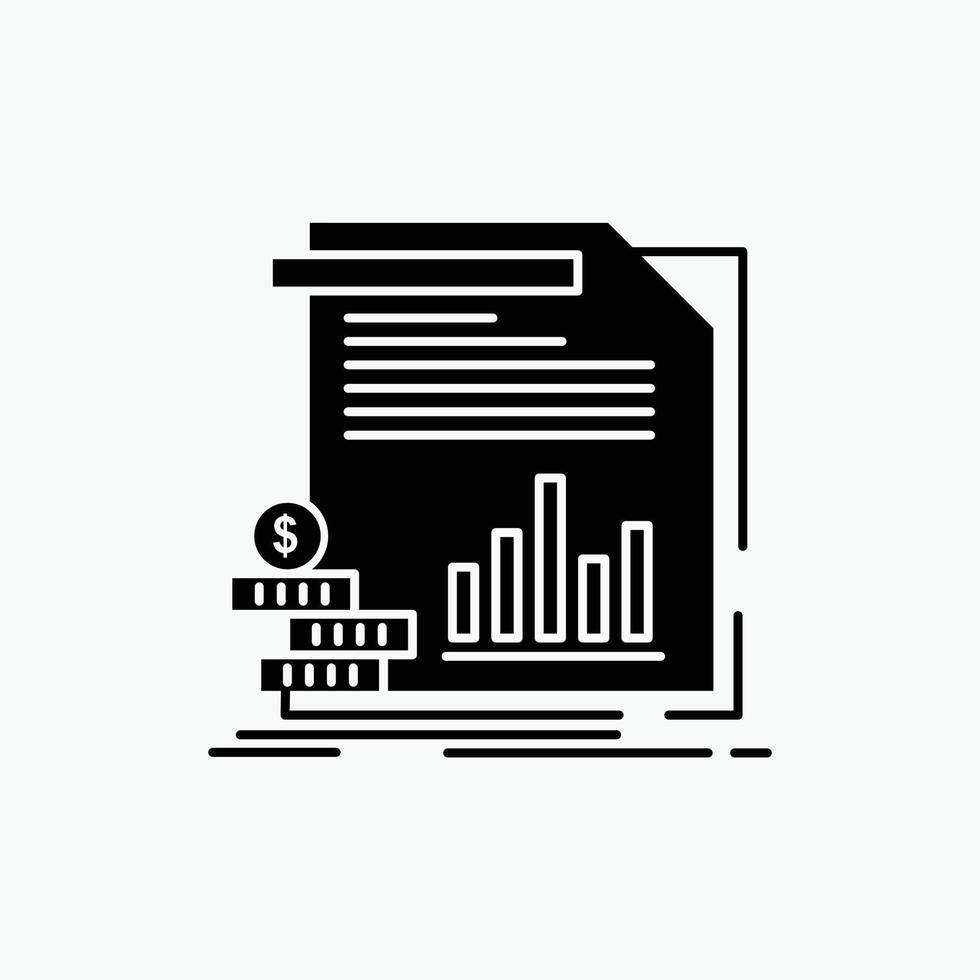 economy. finance. money. information. reports Glyph Icon. Vector isolated illustration