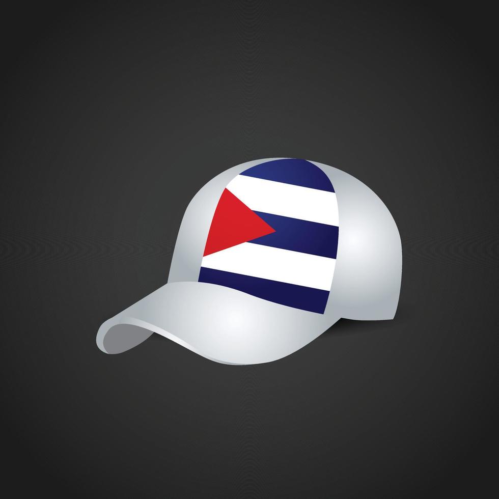 Cuba Flag on Cap vector