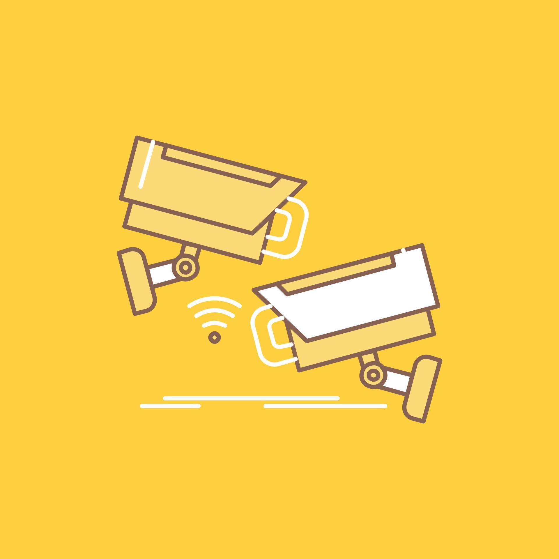 CCTV. Camera. Security. Surveillance. Technology Flat Line Filled Icon