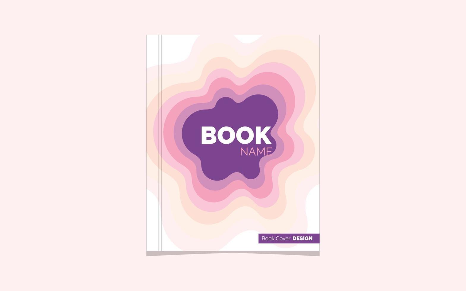 Book Cover or flyer template with 3d abstract paper cut blue green pink yellow background. Vector template in carving art style