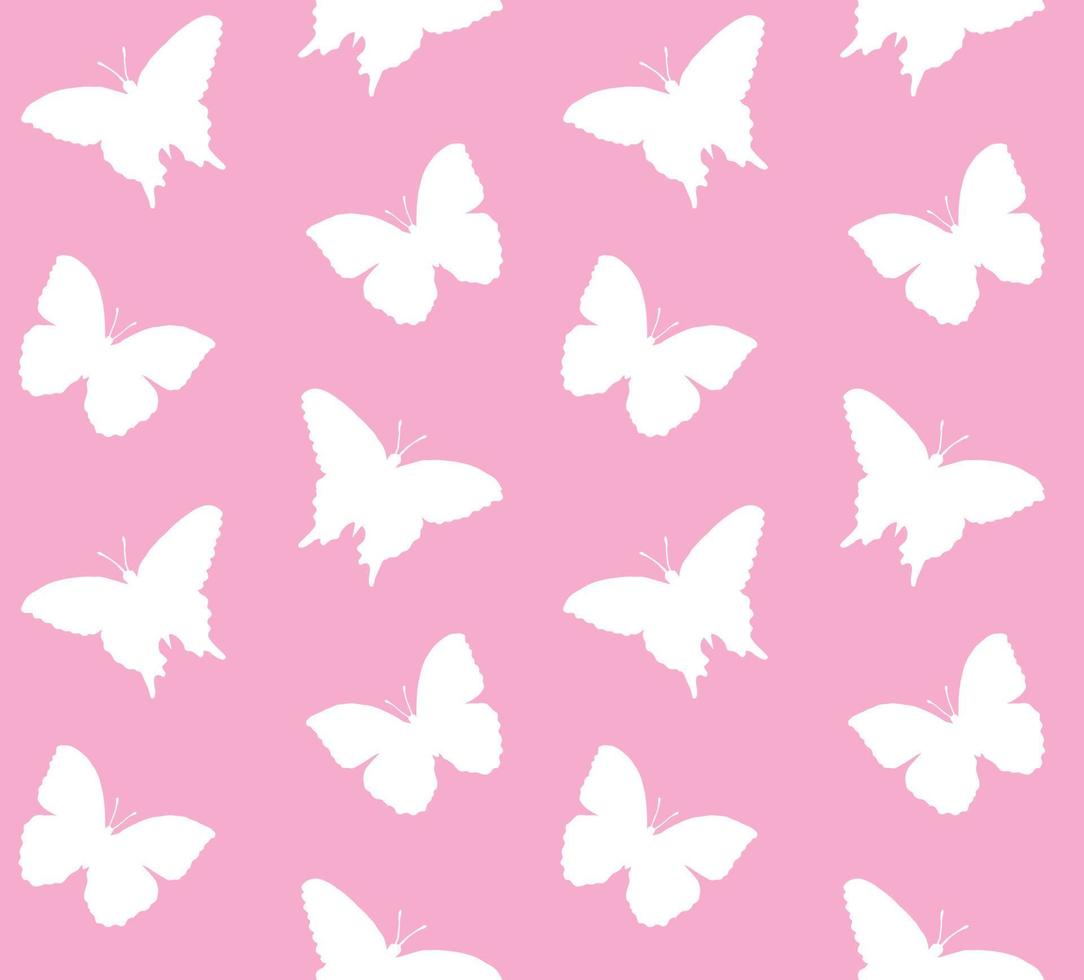 Vector seamless pattern of butterfly silhouette