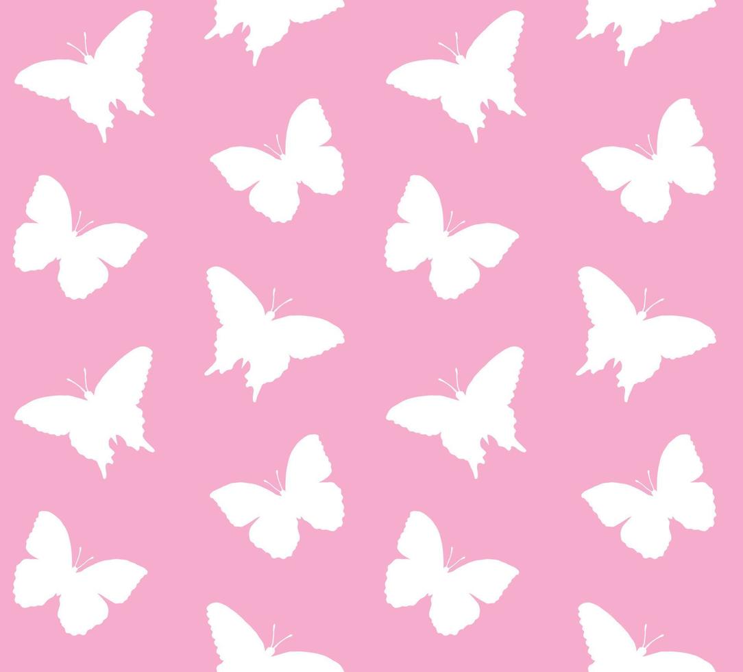 Vector seamless pattern of butterfly silhouette