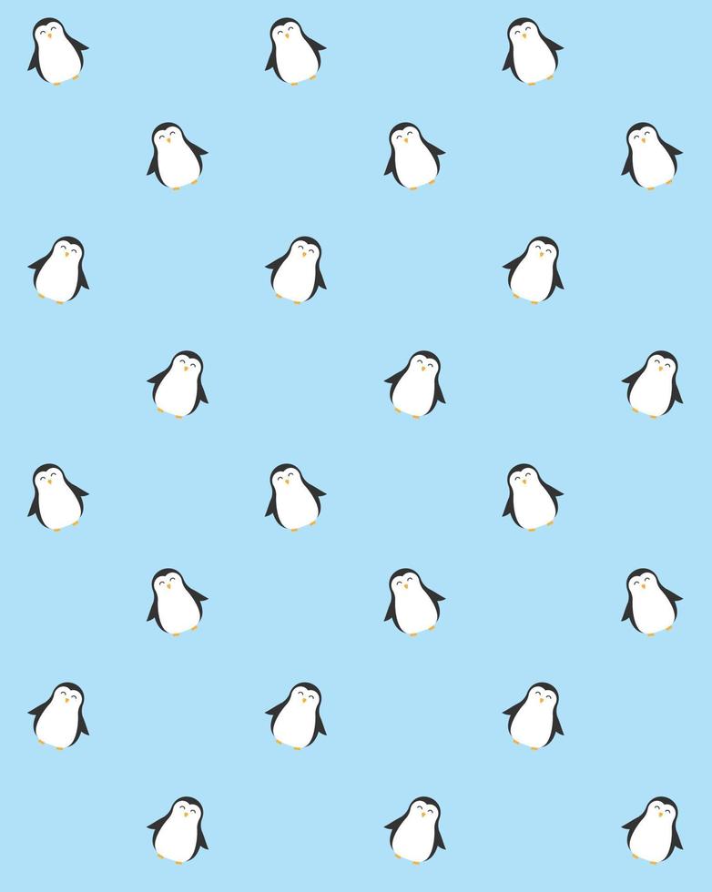 Vector seamless pattern of penguin