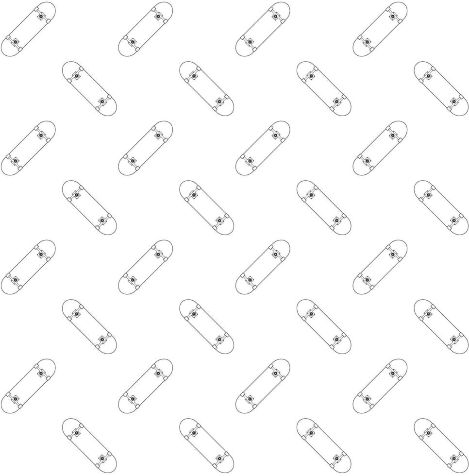 Vector seamless pattern of skateboard