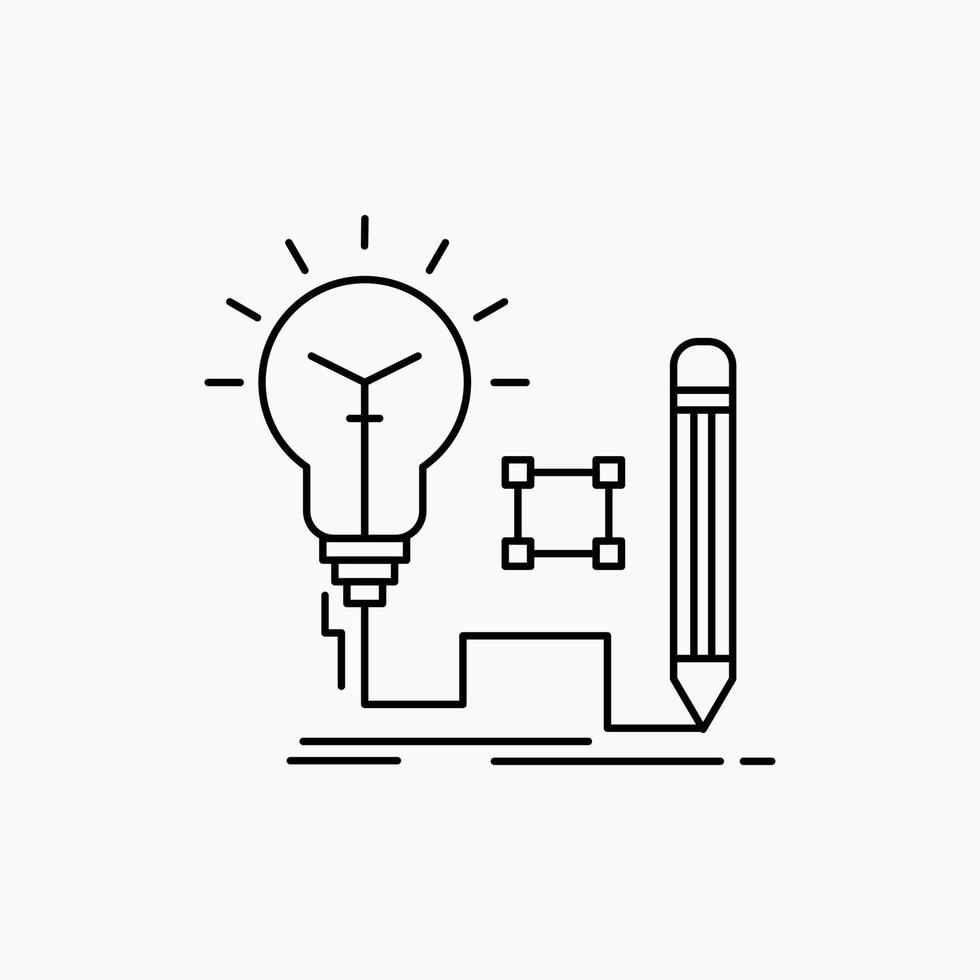 Idea. insight. key. lamp. lightbulb Line Icon. Vector isolated illustration