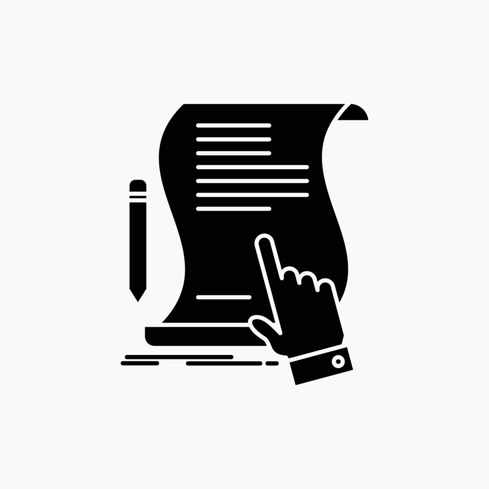 contract. document. paper. sign. agreement. application Glyph Icon. Vector isolated illustration