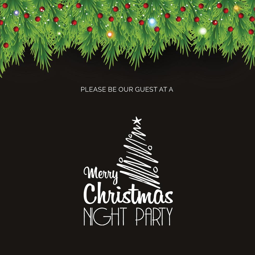 Merry Christmas Night Party background vector