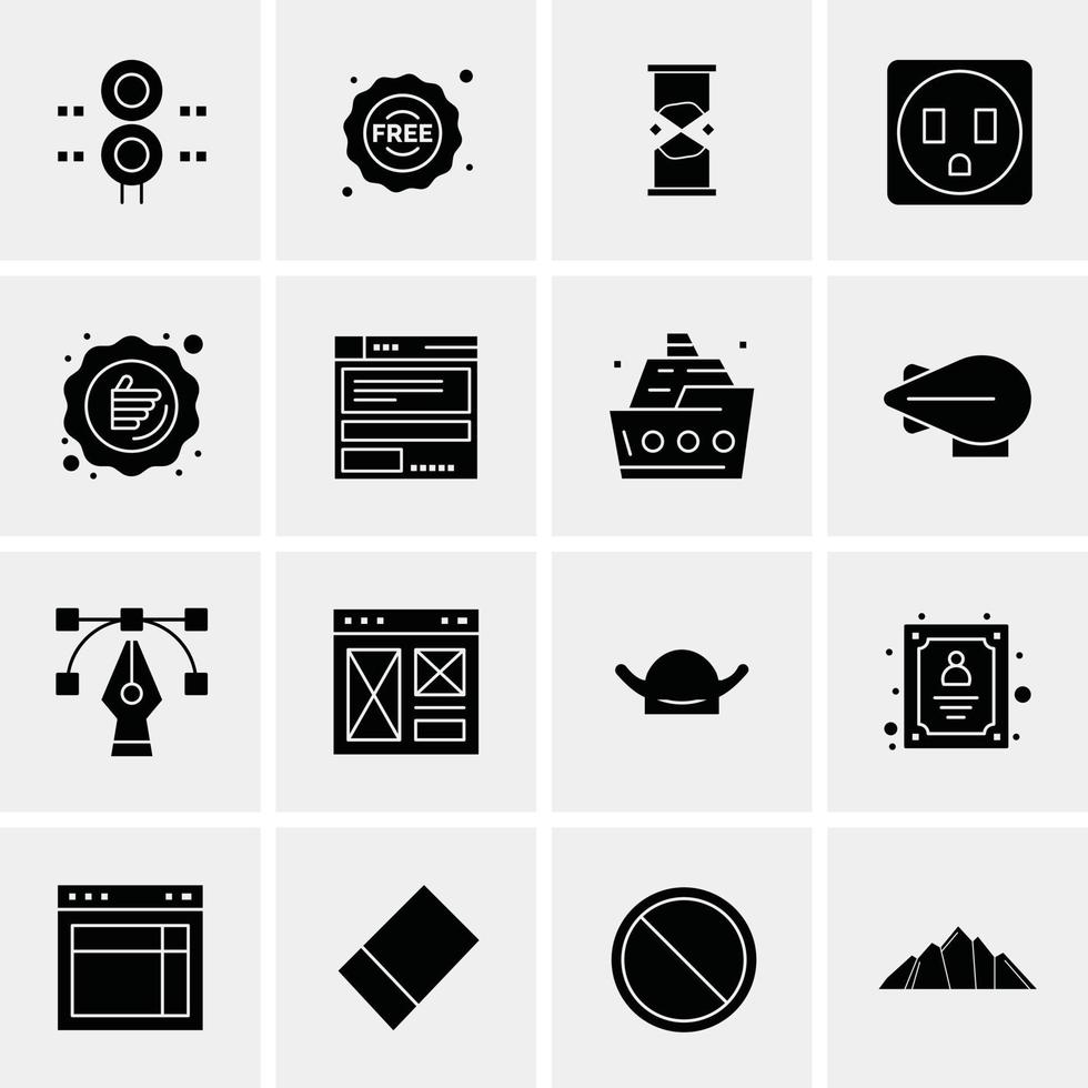 16 iconos de negocios universales vector ilustración de icono creativo para usar en proyectos relacionados con la web y dispositivos móviles