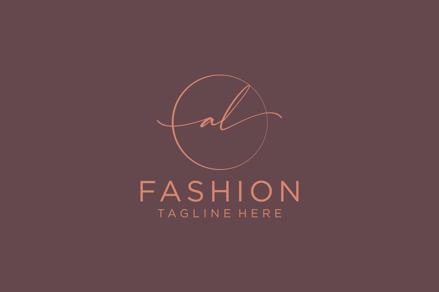 initial AL Feminine logo beauty monogram and elegant logo design, handwriting logo of initial signature, wedding, fashion, floral and botanical with creative template. vector