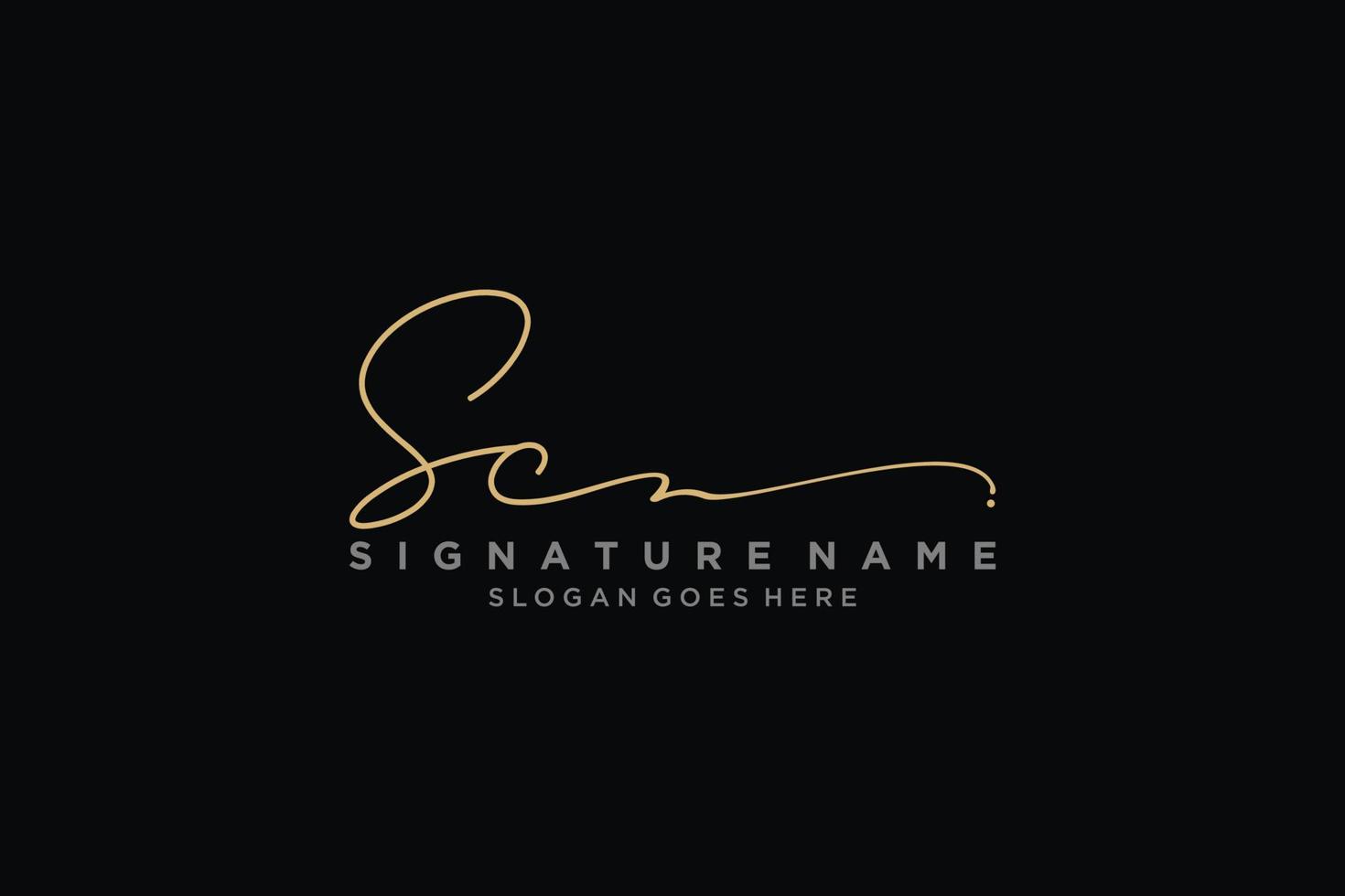 Initial SC Letter Signature Logo Template elegant design logo Sign Symbol template vector icon