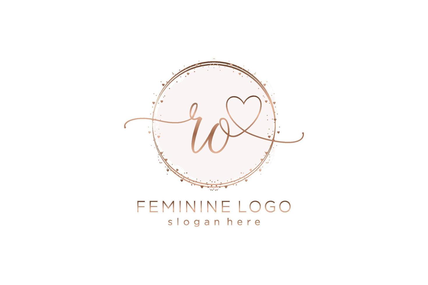Initial RO handwriting logo with circle template vector logo of initial wedding, fashion, floral and botanical with creative template.
