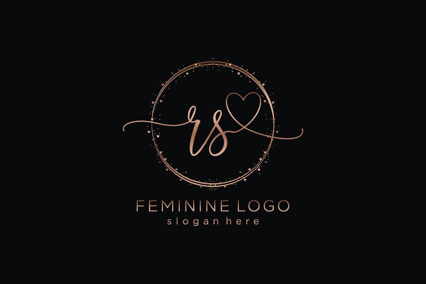 Initial RS handwriting logo with circle template vector logo of initial wedding, fashion, floral and botanical with creative template.