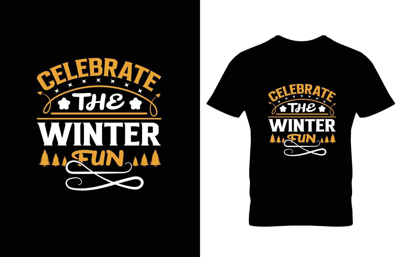 WINTER TYPOGRAPHY T-SHIRT DESIGN. vector