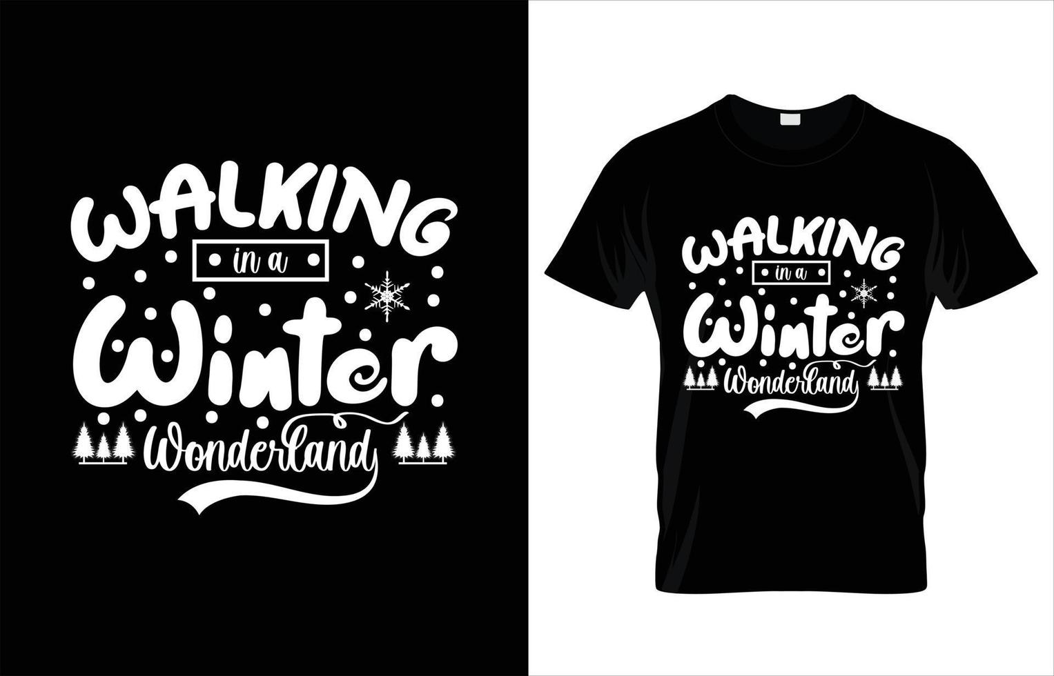 WINTER TYPOGRAPHY T-SHIRT DESIGN. vector