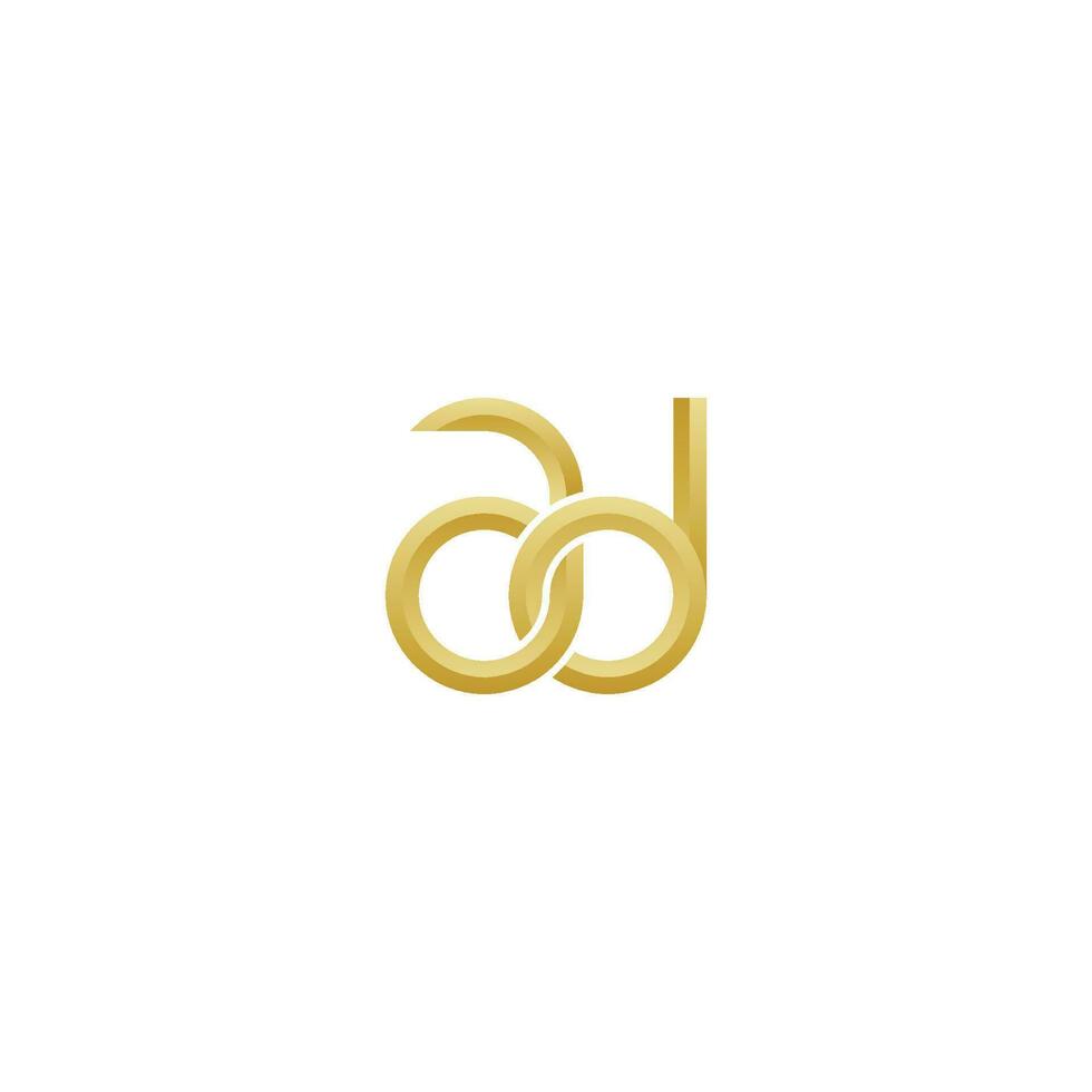 Elegant Golden Letter AD Minimal Simple Modern Logo Vector EPS 10