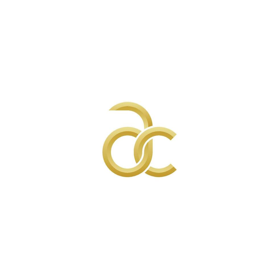 Elegant Golden Letter AC Minimal Simple Modern Logo Vector EPS 10