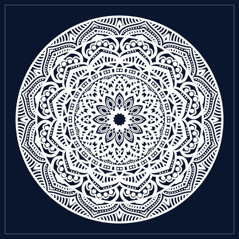 White color mandala and unique design. vector
