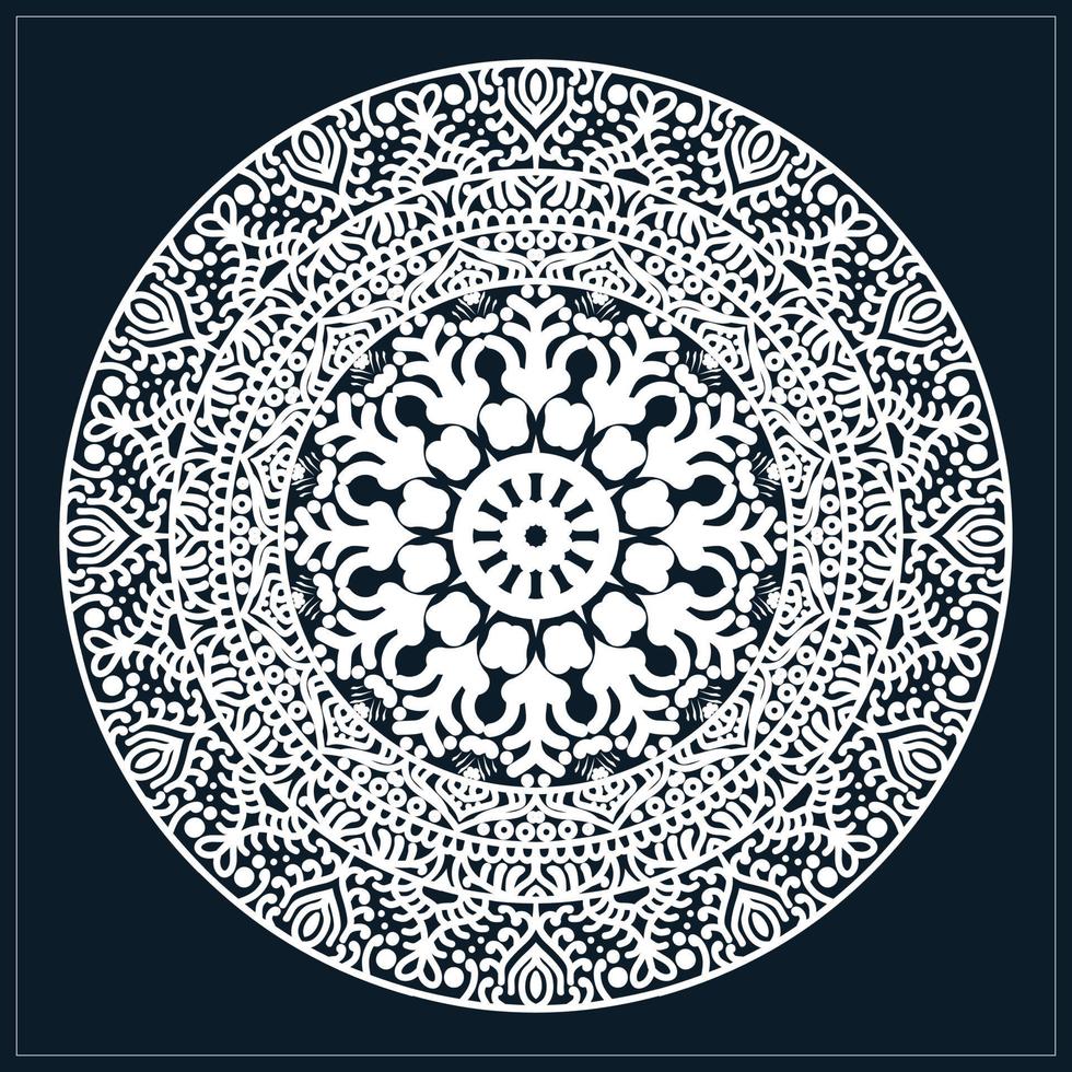 White color mandala and unique design. vector