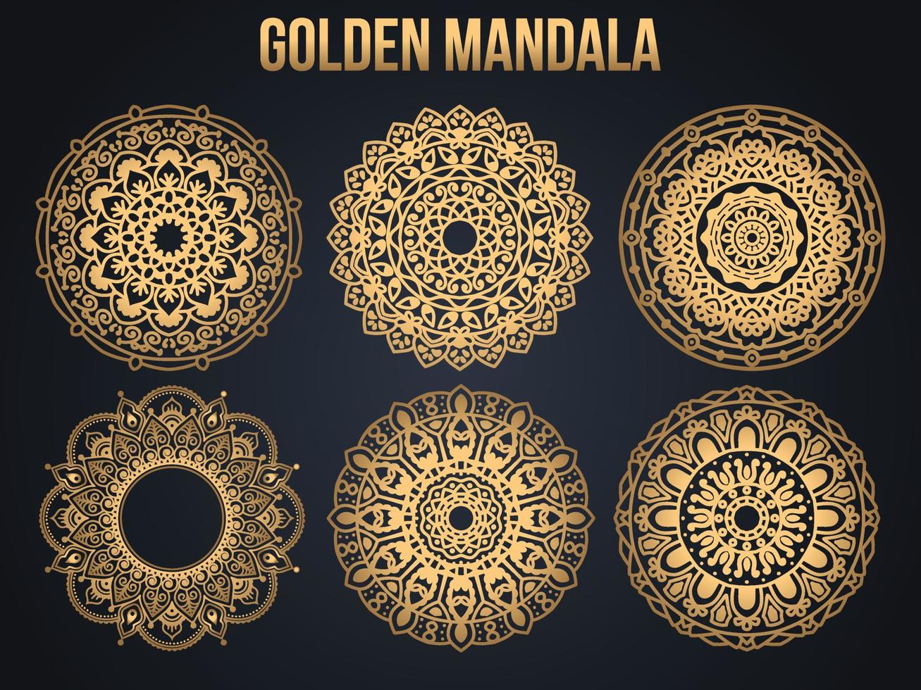 colección de mandala dorado plantilla de tarjeta de patrón real de mandala paisley islámico. diseño étnico para ramadán, fiesta de navidad, vacaciones de año nuevo, salón de belleza, invitación de boda vector