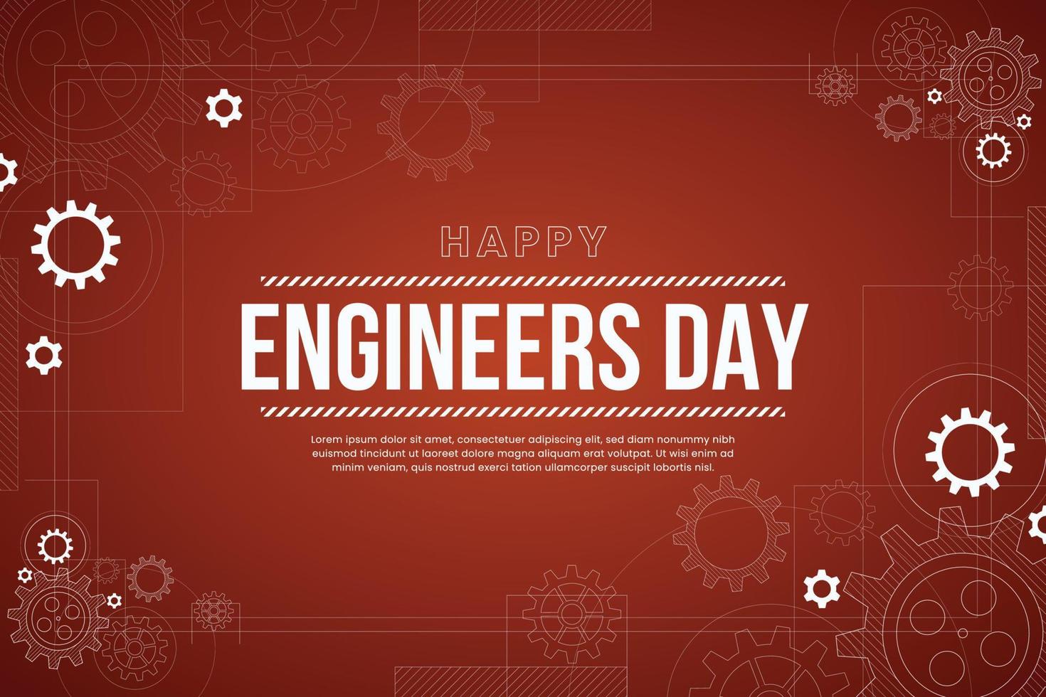 Happy Engineers day Background with Gear Wheels 12956644 Vector Art at